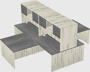 Quad l-shaped office desks
