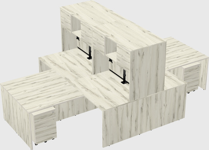 Quad l-shaped office desks