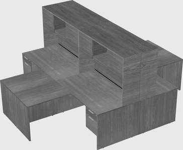 Quad l-shaped office desks
