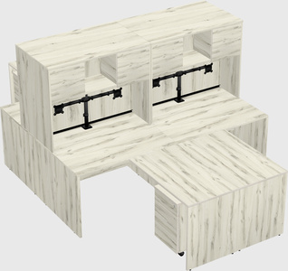 Quad l-shaped office desks