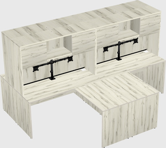 Quad l-shaped office desks