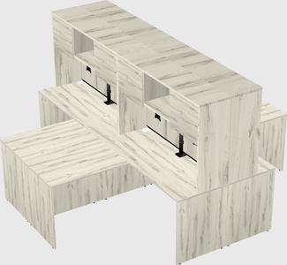 Quad l-shaped office desks