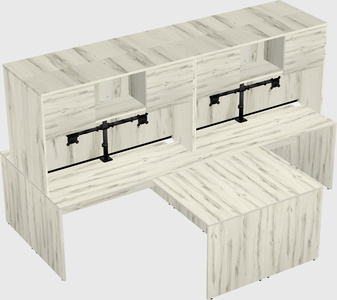 Quad l-shaped office desks