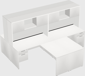 Quad l-shaped office desks