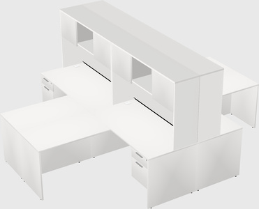Quad l-shaped office desks