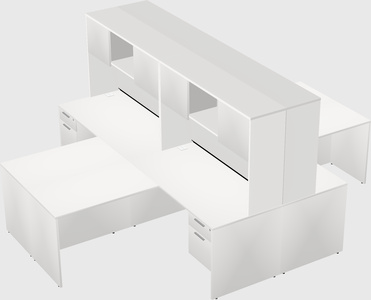 Quad l-shaped office desks