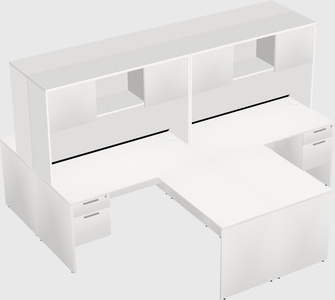 Quad l-shaped office desks