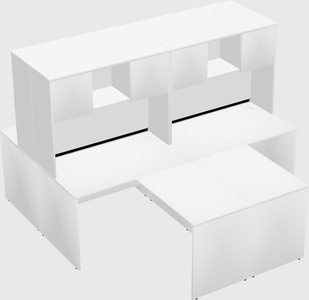 Quad l-shaped office desks
