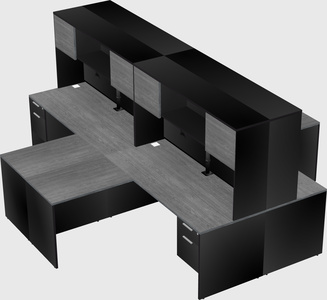 Quad l-shaped office desks
