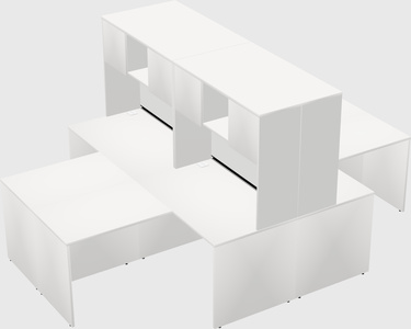 Quad l-shaped office desks