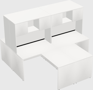Quad l-shaped office desks