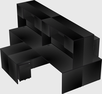 Quad l-shaped office desks