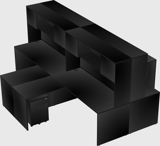Quad l-shaped office desks
