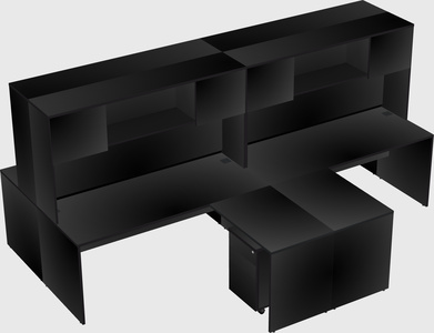 Quad l-shaped office desks