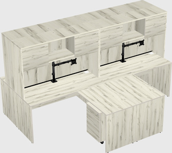 Quad l-shaped office desks