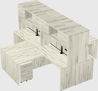 Quad l-shaped office desks