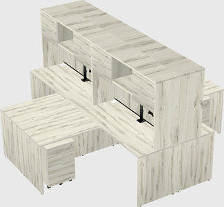 Quad l-shaped office desks