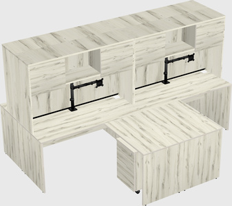 Quad l-shaped office desks