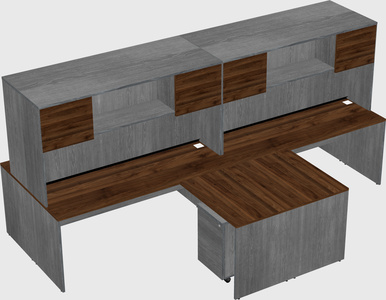 Quad l-shaped office desks