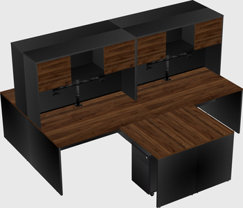 Quad l-shaped office desks