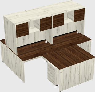 Quad l-shaped office desks