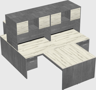 Quad l-shaped office desks