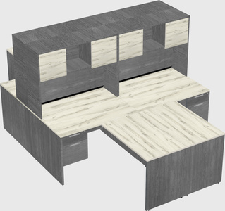 Quad l-shaped office desks