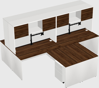 Quad l-shaped office desks