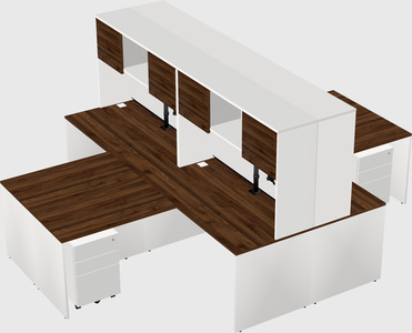 Quad l-shaped office desks