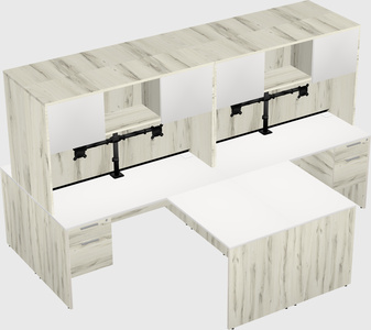 Quad l-shaped office desks