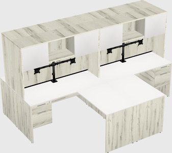 Quad l-shaped office desks