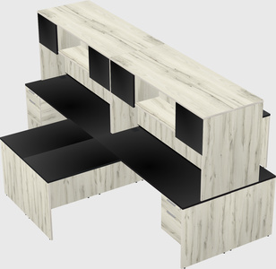 Quad l-shaped office desks