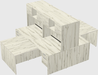 Quad l-shaped office desks