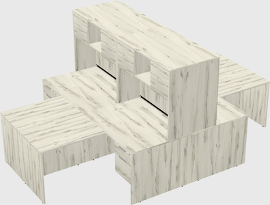 Quad l-shaped office desks