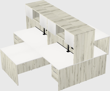 Quad l-shaped office desks