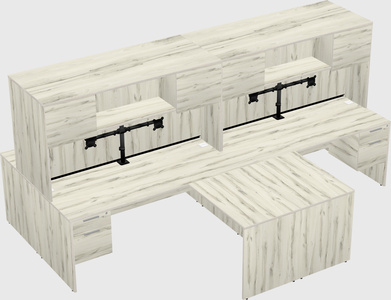Quad l-shaped office desks