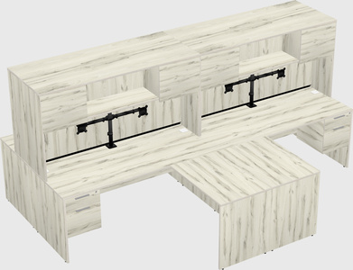 Quad l-shaped office desks