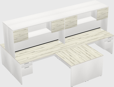Quad l-shaped office desks