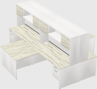 Quad l-shaped office desks