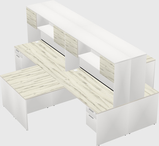 Quad l-shaped office desks