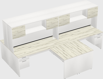 Quad l-shaped office desks