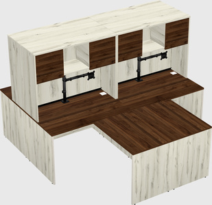 Quad l-shaped office desks