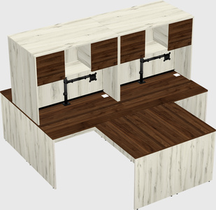 Quad l-shaped office desks