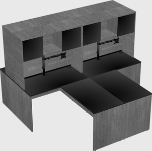 Quad l-shaped office desks