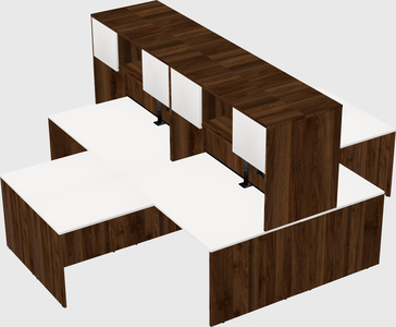 Quad l-shaped office desks