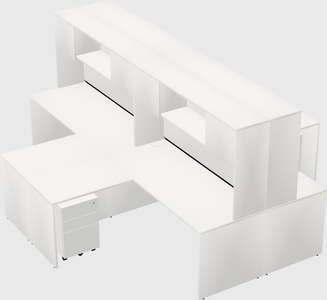 Quad l-shaped office desks