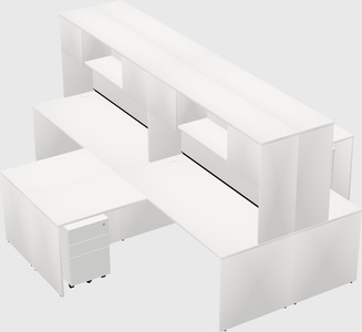 Quad l-shaped office desks