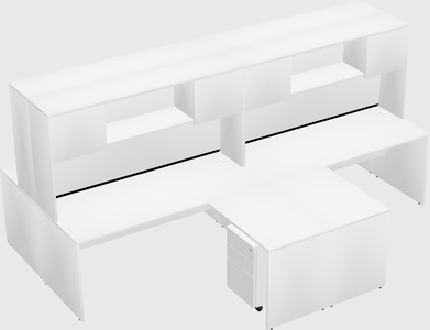 Quad l-shaped office desks