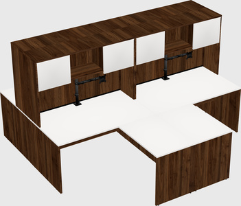 Quad l-shaped office desks