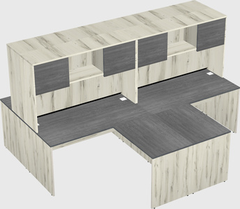 Quad l-shaped office desks